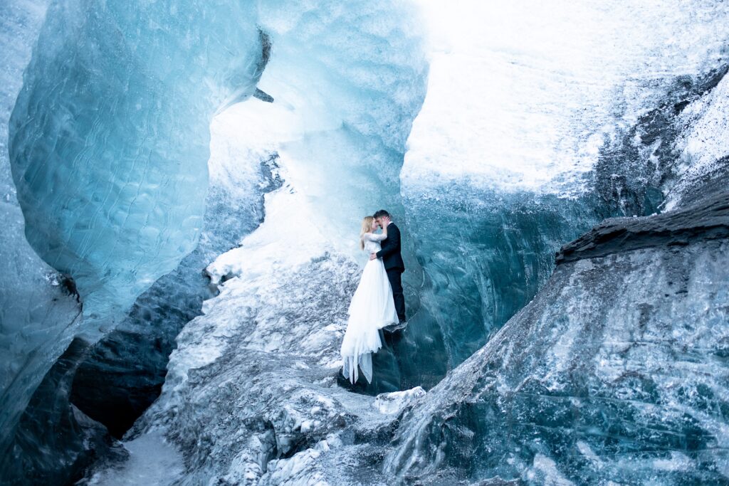 Elopement in an Ice cave in Iceland